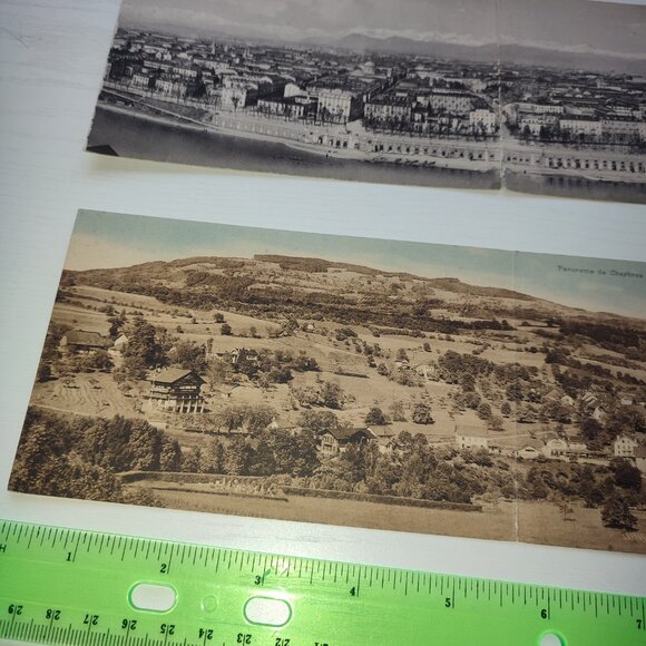 Rare Antique Panoramic Postcards Torino Italy Chexbres Switzerland Vintage - Picture 4 of 8